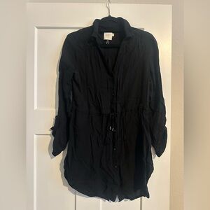 HD in Paris by Anthropologie Women’s Textured  Button Down Shirt Black Size S